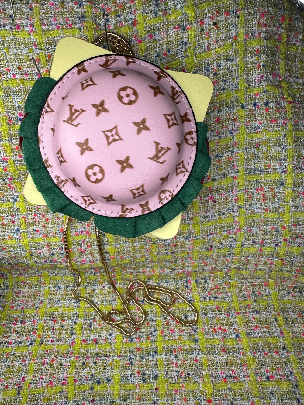 Pink cheeseburger, AirPod Case with  Gold Chain